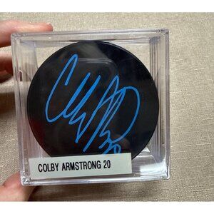 Colby Armstrong Autographed Hockey Puck In Display Case